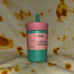 Owala Kids Insulated Water Bottle - Pink and Green